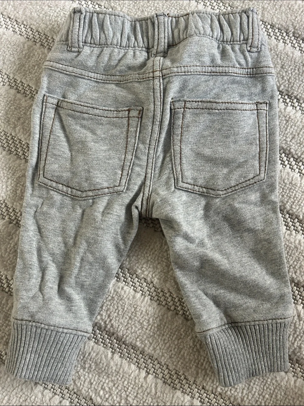GAP Light Grey Rib-Knit Jogger Pants for Kids